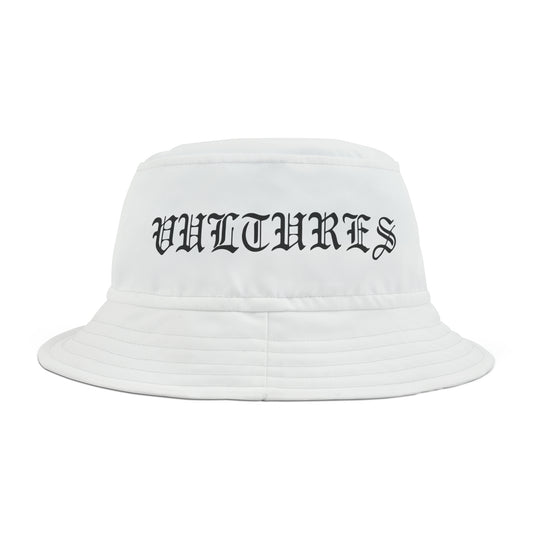 Bucket Hat - Vultures title, white