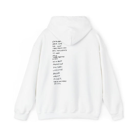 Hooded Sweatshirt - Vultures list of songs, handwritten logo